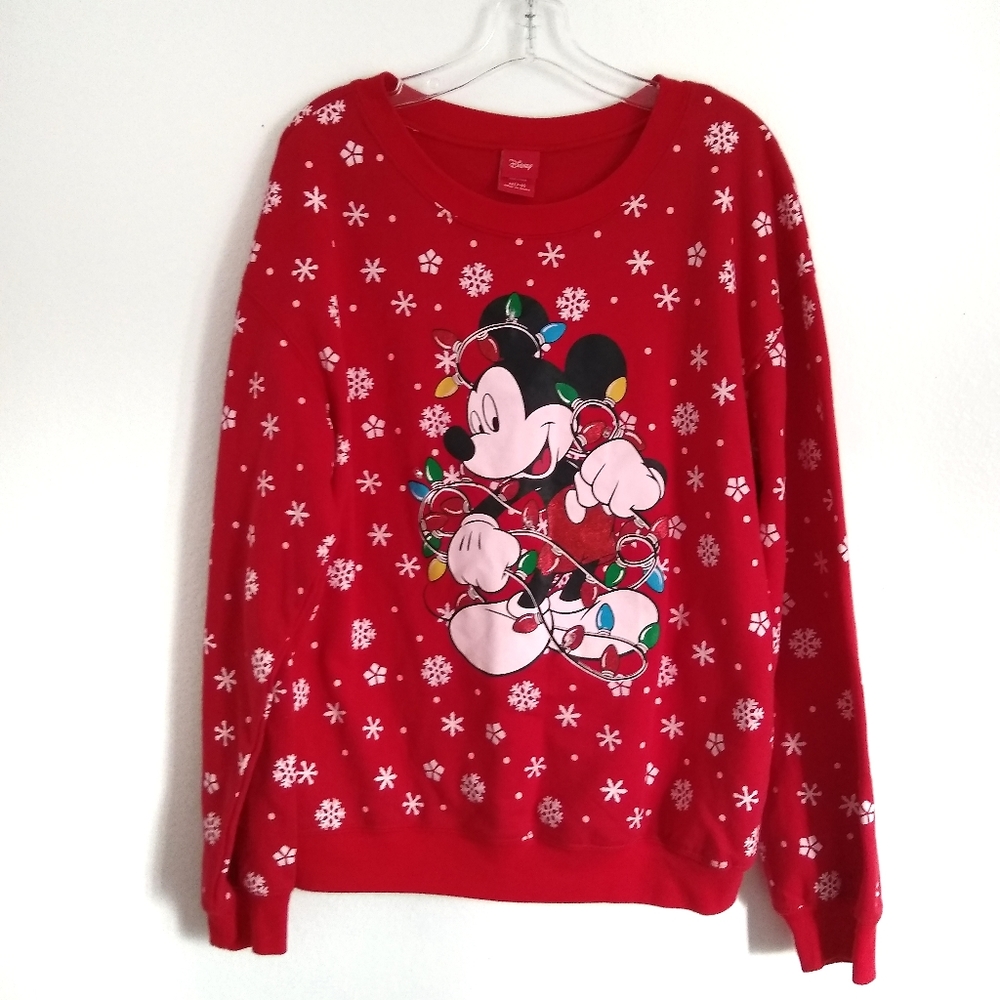 Disney Christmas Mickey Mouse Light Up Sweatshirt Size Medium